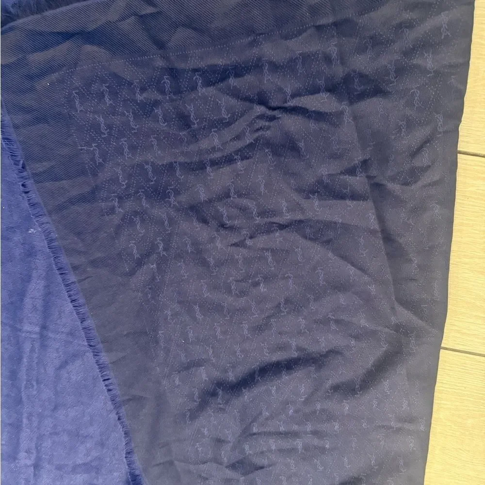 Brand new Saint Laurent Deep Blue double sided scarf / shawl large size